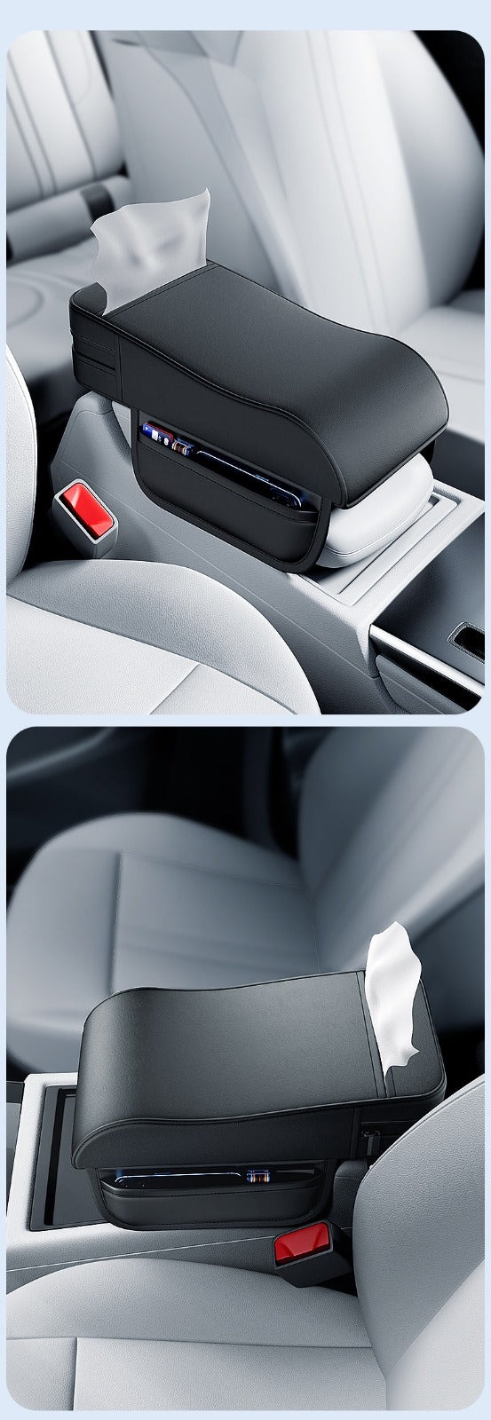 Car Armrest Box With Tissue Holder