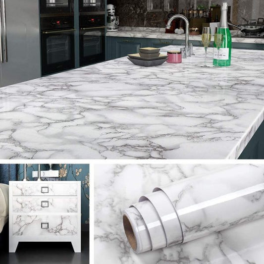 Self Adhesive Marble Sheet Sticker For Kitchen, Cupboard, Wall – Anti Oil And Heat Resistant Wallpaper (60*2m)