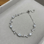 Tulip Slider Bracelet - Crystal Silver