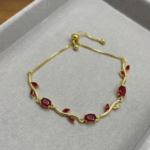 Tulip Slider Bracelet - Ruby Red